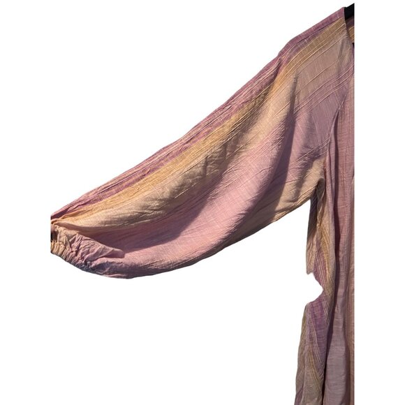 NWT Space Women's Cassie Dress M/L Multicolor Long Sleeve Button-Front Boho - Picture 6 of 8